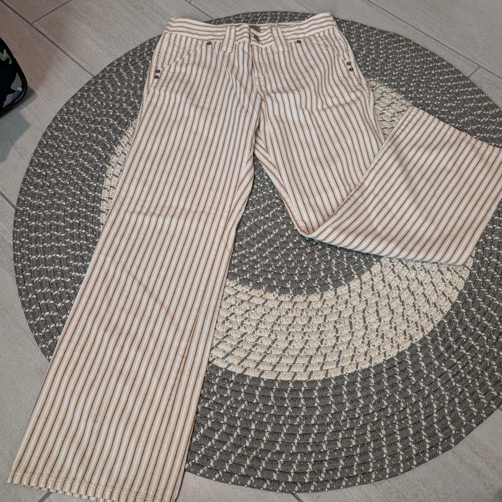 Striped Beige and White Pants
